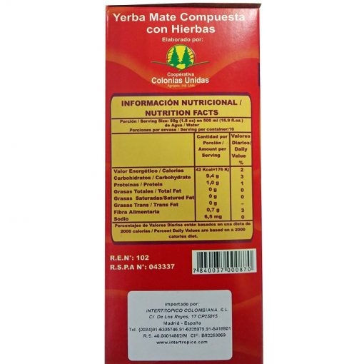 YERBA MATE COLON 5 EN 1 X 500GRS